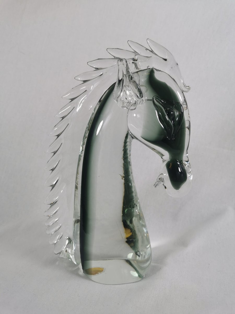 Tête de cheval en verre de Murano -photo-1