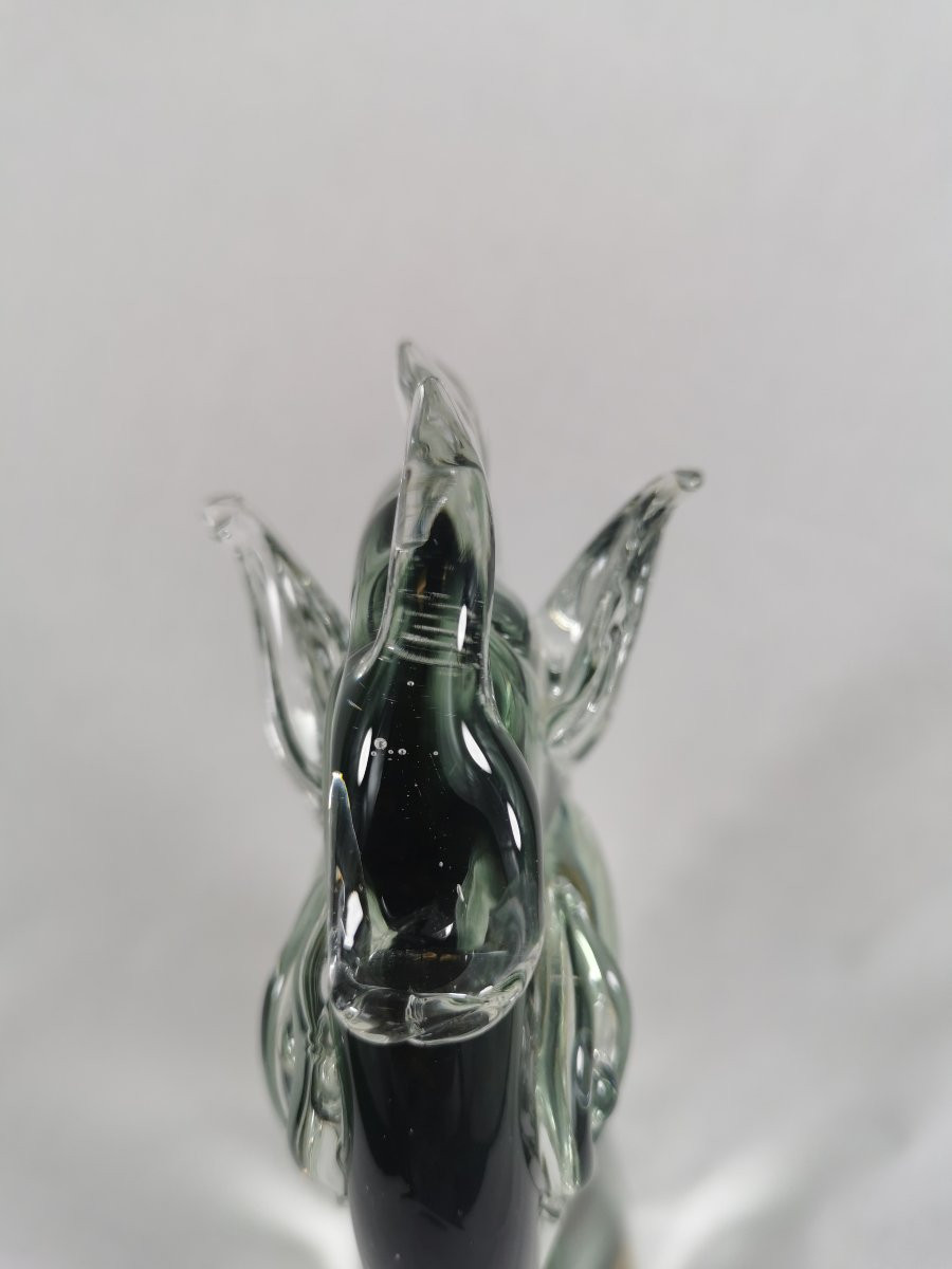 Tête de cheval en verre de Murano -photo-4