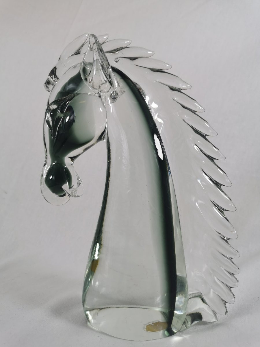 Tête de cheval en verre de Murano -photo-6
