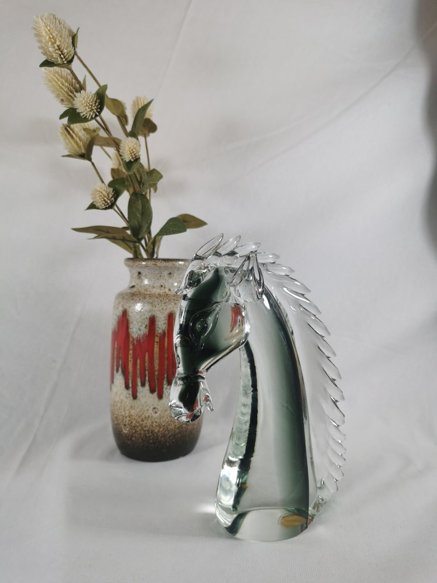 Tête de cheval en verre de Murano -photo-7