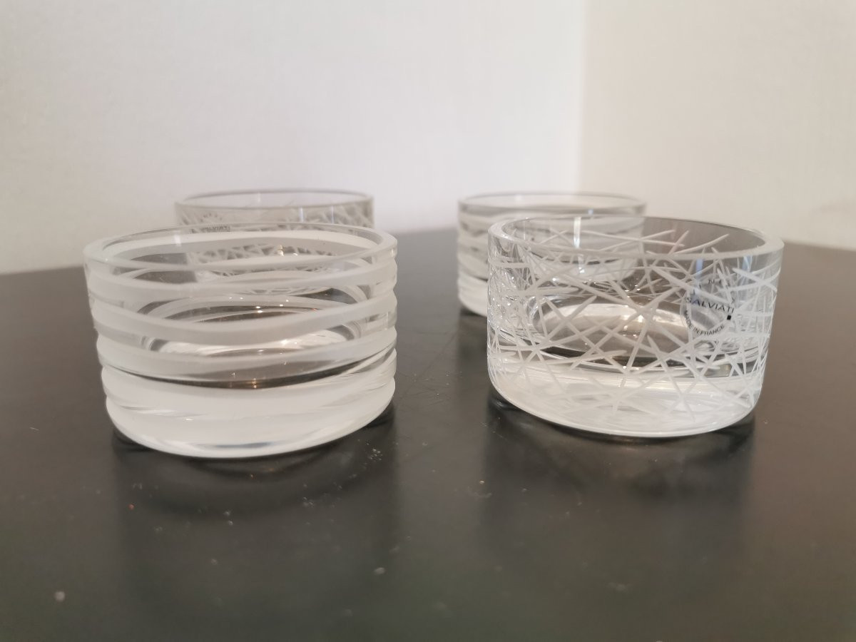 Set Of 4 Murano Candle Holders By Salviati -photo-3