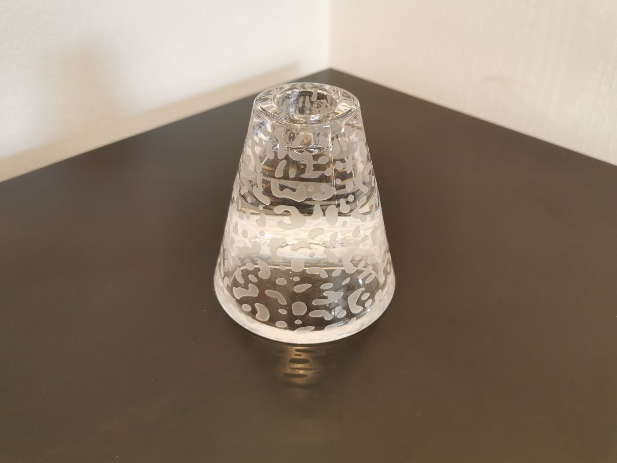 bougeoir en verre cône Murano par la maison Salviati -photo-2