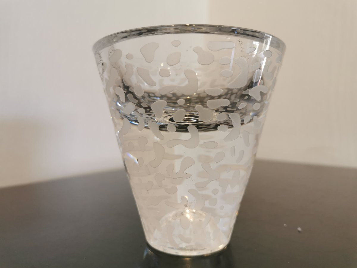 bougeoir en verre cône Murano par la maison Salviati -photo-4