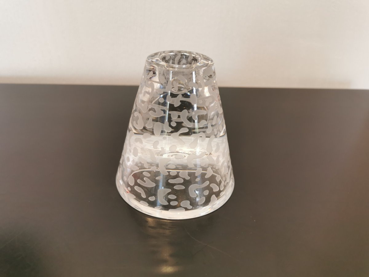 bougeoir en verre cône Murano par la maison Salviati -photo-2