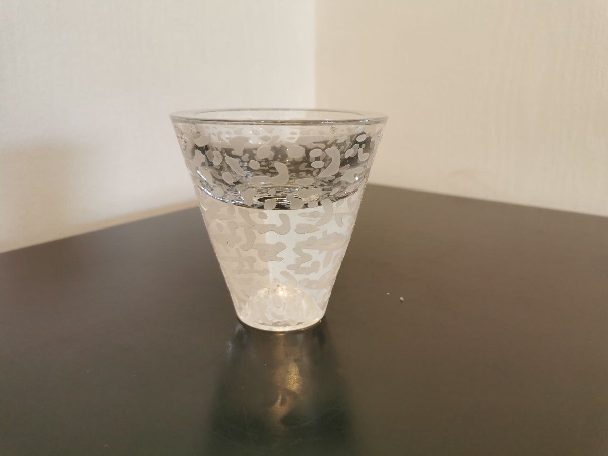 bougeoir en verre cône Murano par la maison Salviati -photo-3