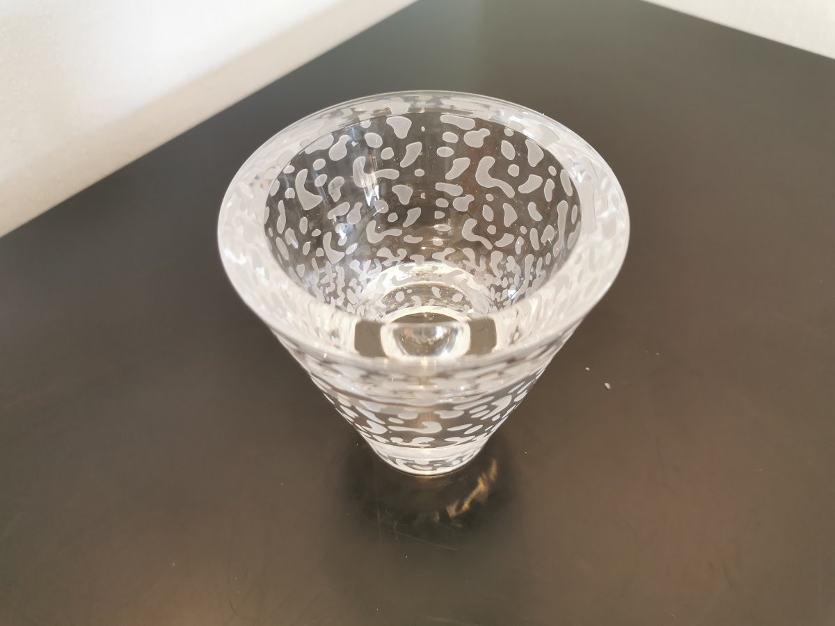 bougeoir en verre cône Murano par la maison Salviati -photo-4