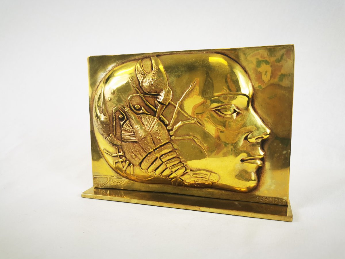 Decorative Bronze Plaque Signed Jean Yves Trémois -photo-2