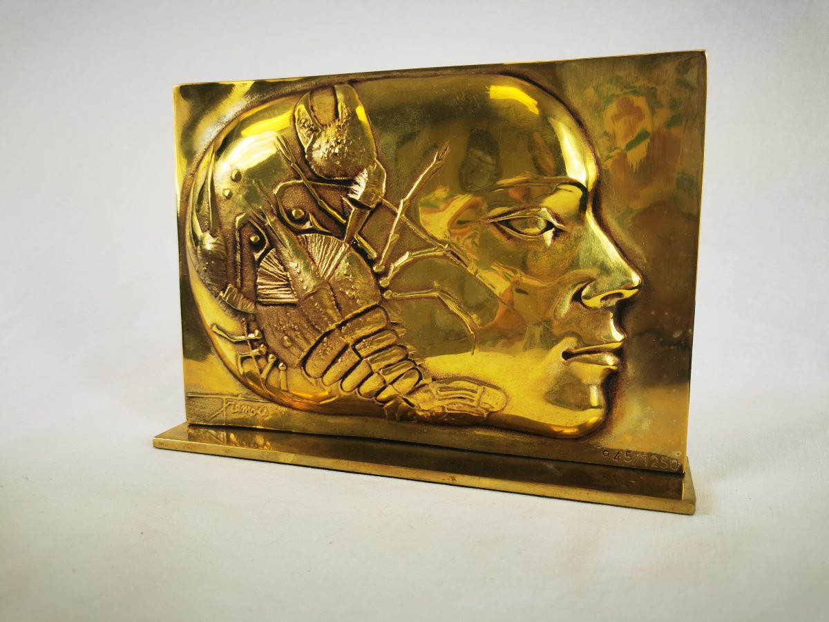 Decorative Bronze Plaque Signed Jean Yves Trémois -photo-2