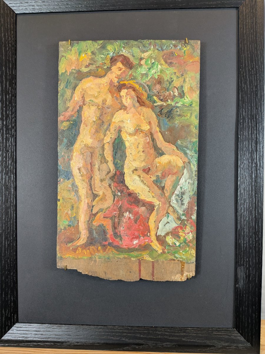 Huile sur panneau, Étude de nus Lutz Binaepfel-photo-2