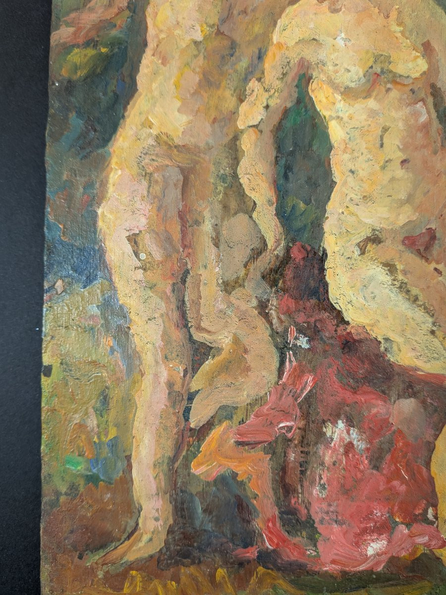 Huile sur panneau, Étude de nus Lutz Binaepfel-photo-2