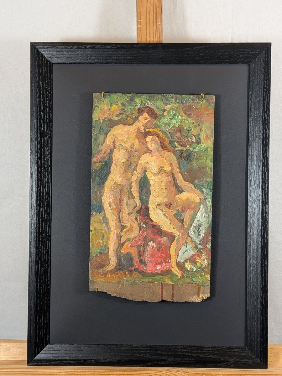 Huile sur panneau, Étude de nus Lutz Binaepfel-photo-5