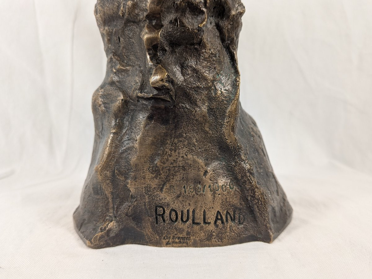 Bronze Bust Of Hippocrates Signed Jean Roulland (1931-2021)-photo-5