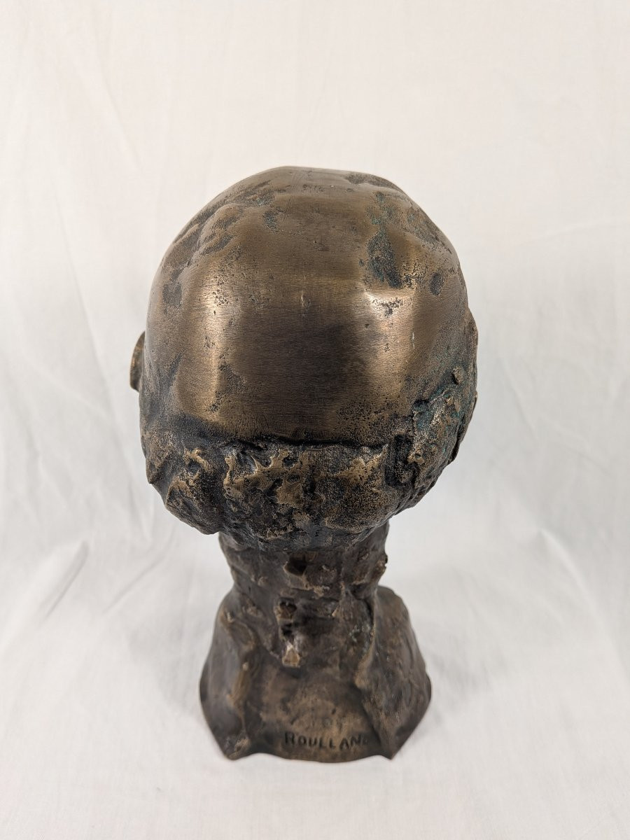 Bronze Bust Of Hippocrates Signed Jean Roulland (1931-2021)-photo-6