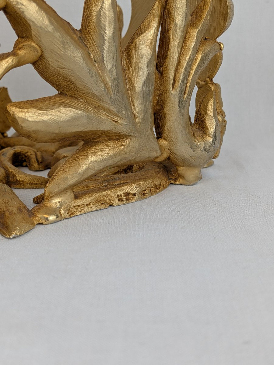 Objet de décoration en Bronze Fondica signé Mathias et arrangement floral-photo-4