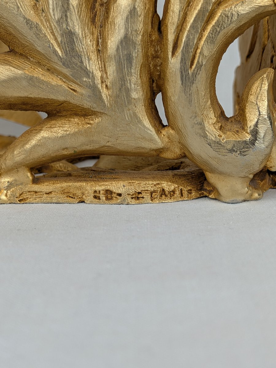 Objet de décoration en Bronze Fondica signé Mathias et arrangement floral-photo-6