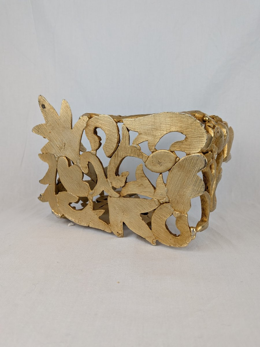 Objet de décoration en Bronze Fondica signé Mathias et arrangement floral-photo-8