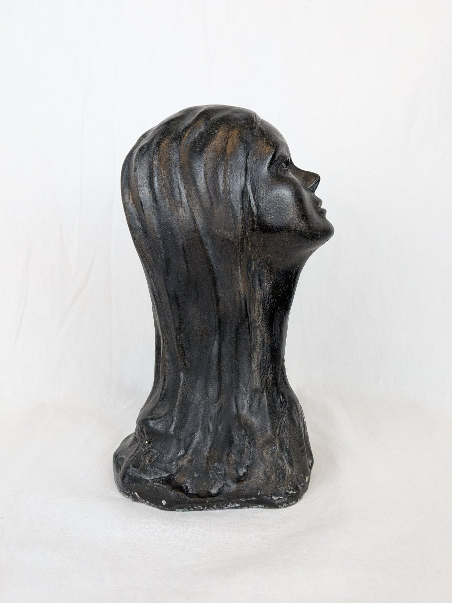 Sculpture représentant la tête d'une jeune femme signée DELPORTE Charles-photo-6