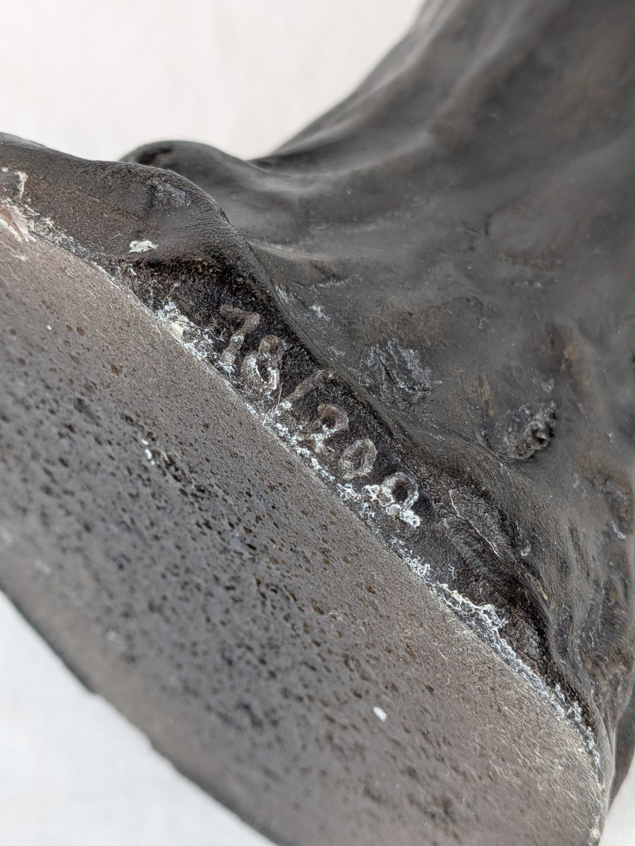 Sculpture représentant la tête d'une jeune femme signée DELPORTE Charles-photo-7