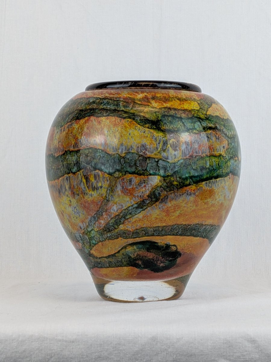 Vase en verre soufflé signé Jean Claude Novaro -photo-2