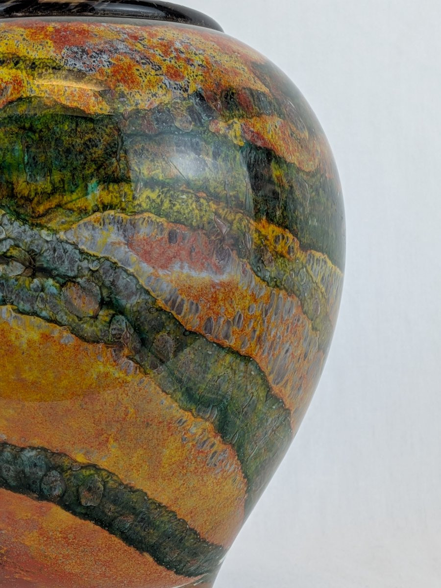 Vase en verre soufflé signé Jean Claude Novaro -photo-3