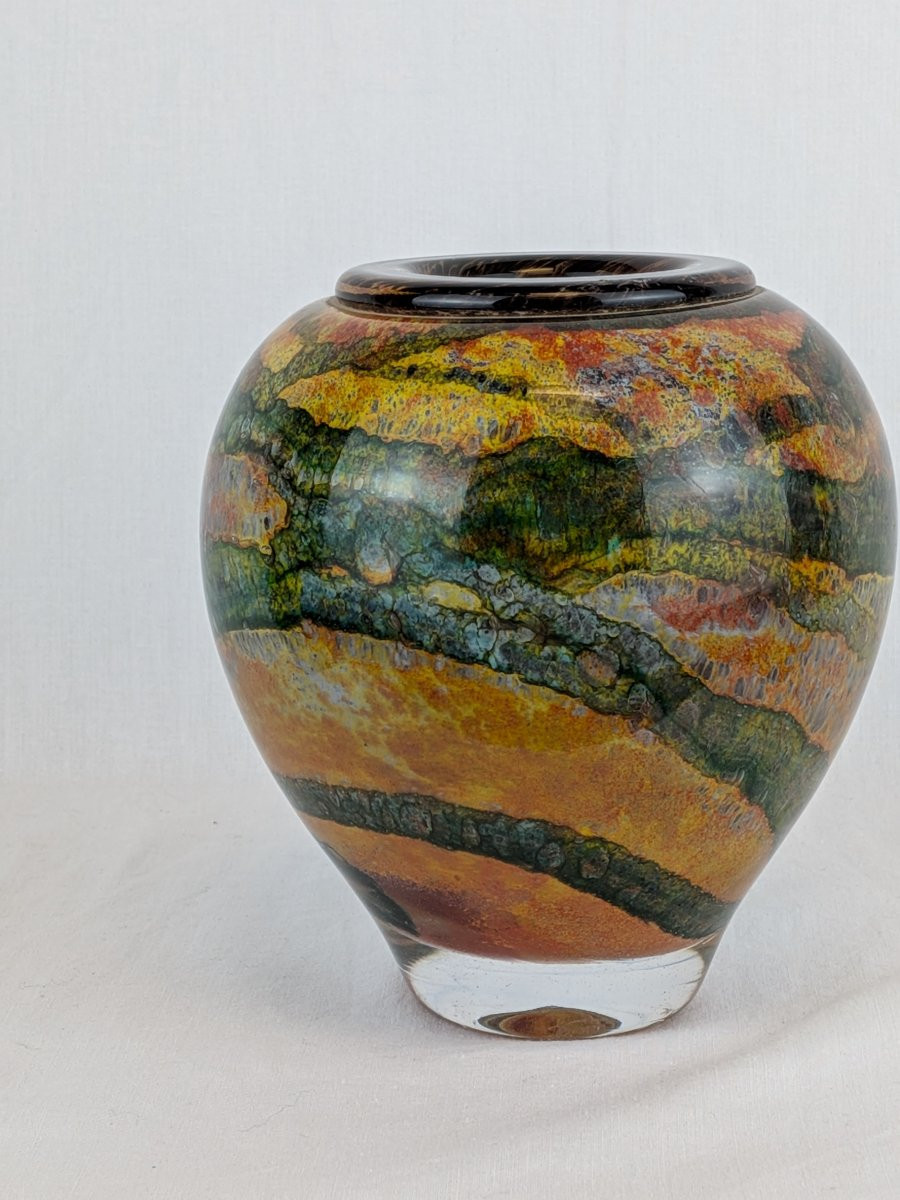 Vase en verre soufflé signé Jean Claude Novaro -photo-3