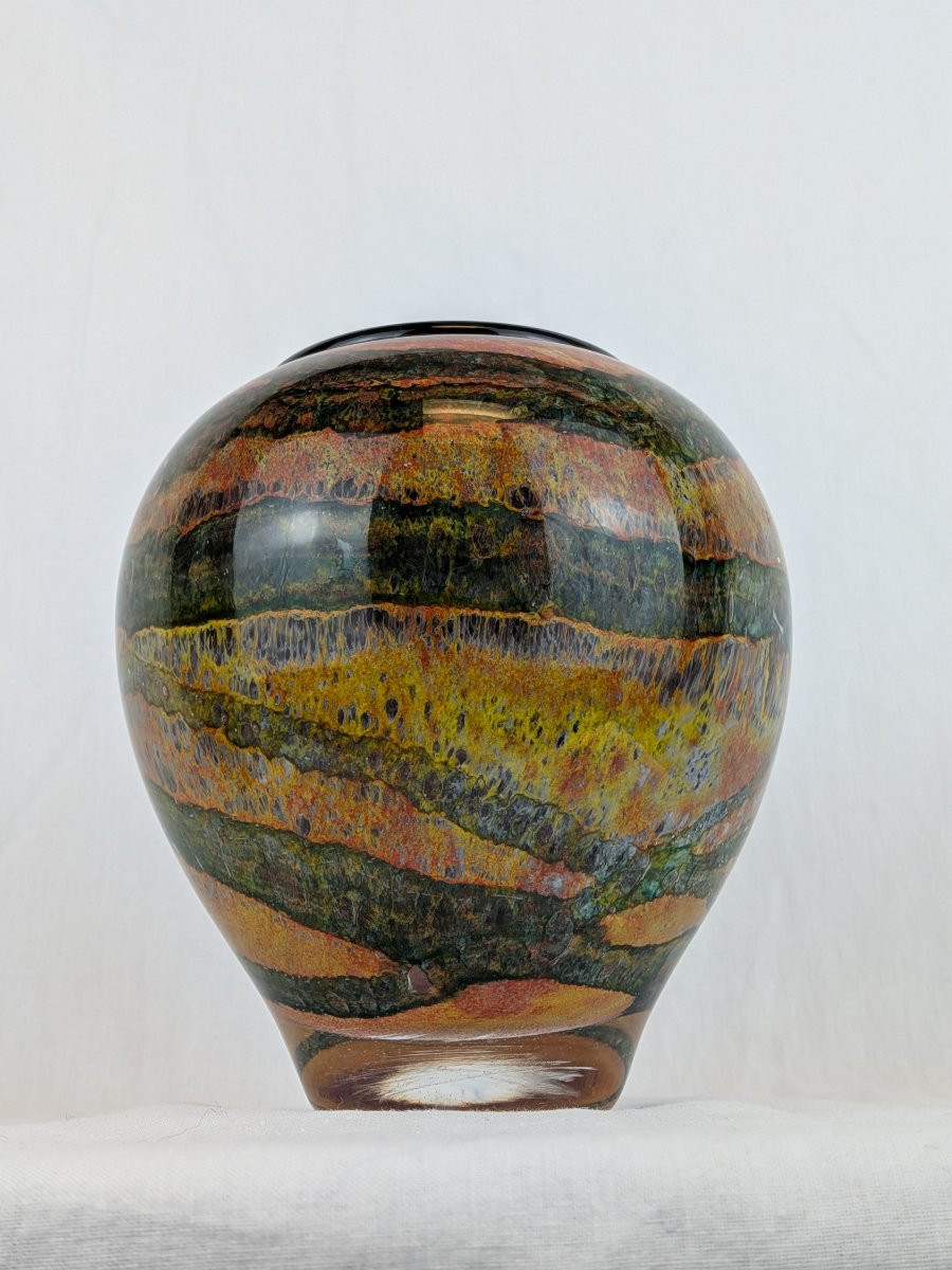 Vase en verre soufflé signé Jean Claude Novaro -photo-7