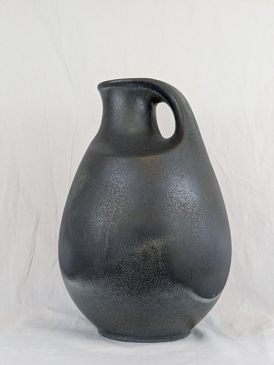 Blue Ceramic Vase, Minimalist German Design, 1960s-photo-2