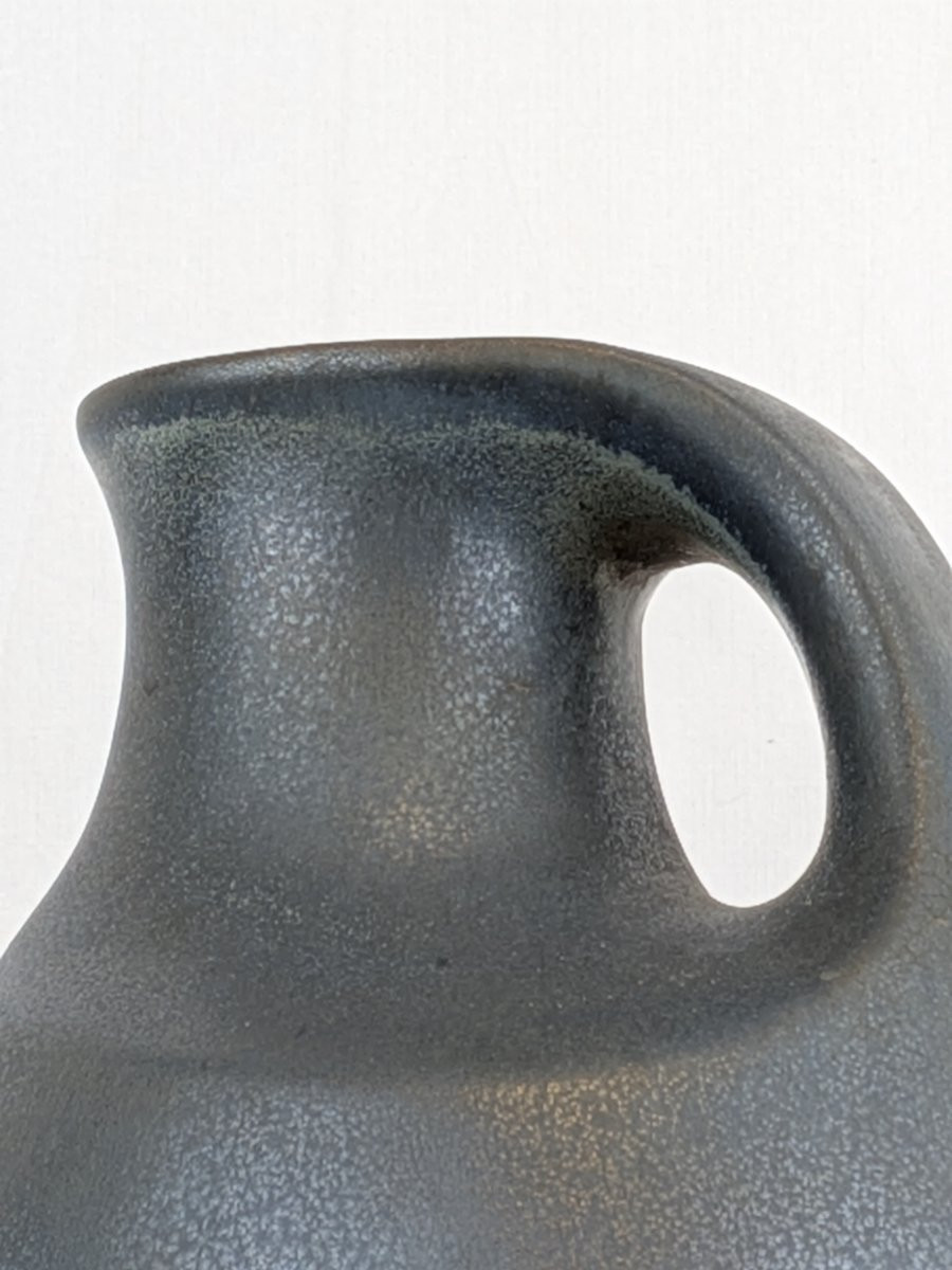 Blue Ceramic Vase, Minimalist German Design, 1960s-photo-3