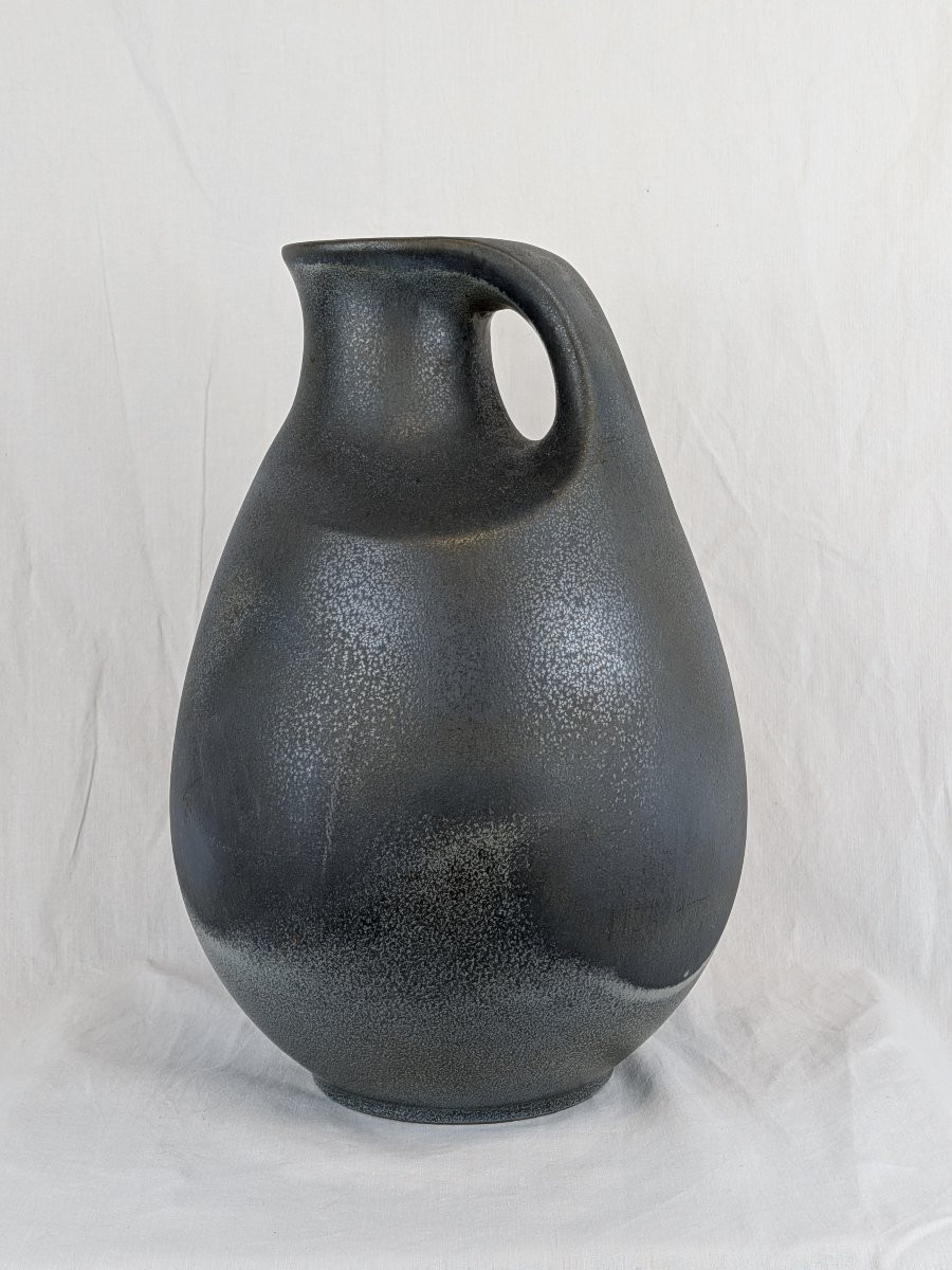 Blue Ceramic Vase, Minimalist German Design, 1960s-photo-2