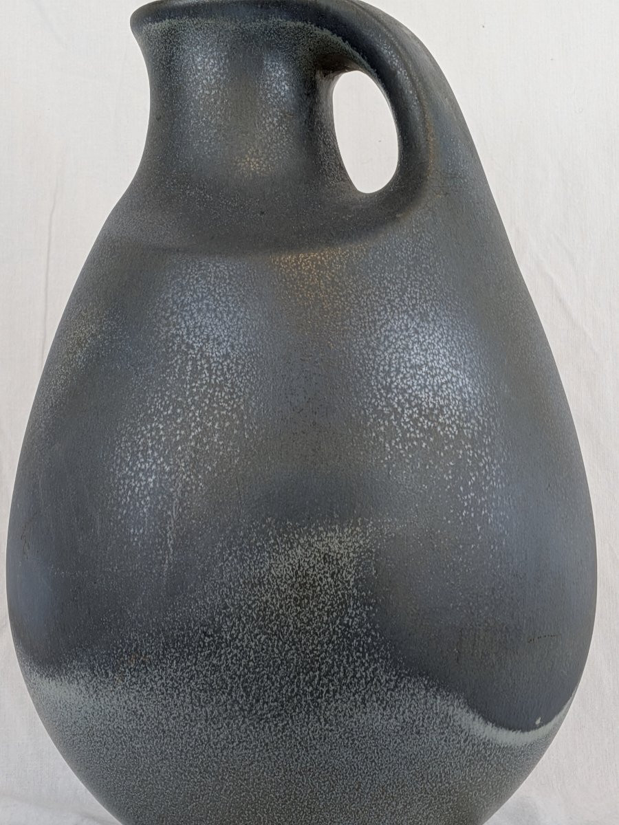 Blue Ceramic Vase, Minimalist German Design, 1960s-photo-3
