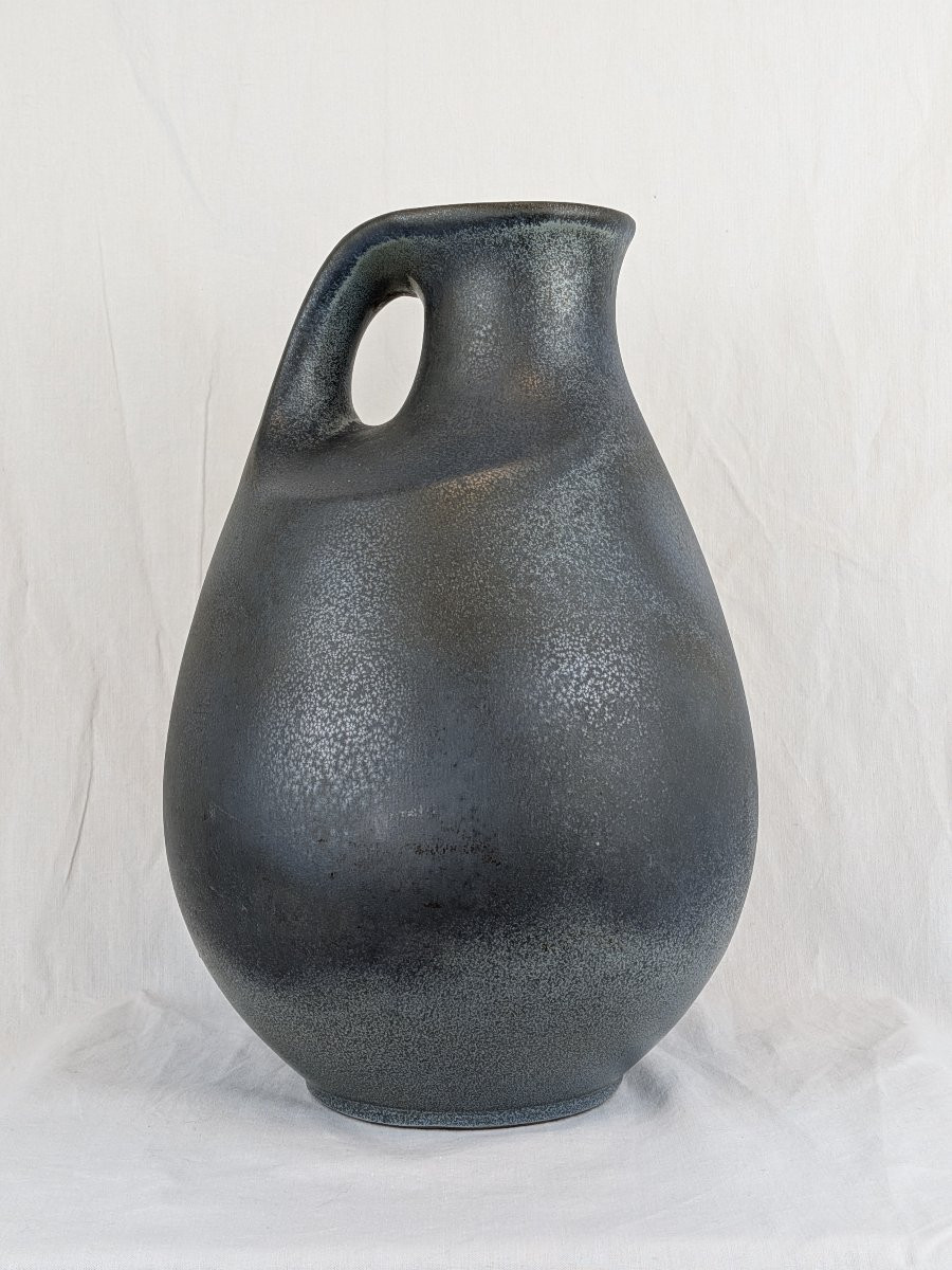 Blue Ceramic Vase, Minimalist German Design, 1960s-photo-6