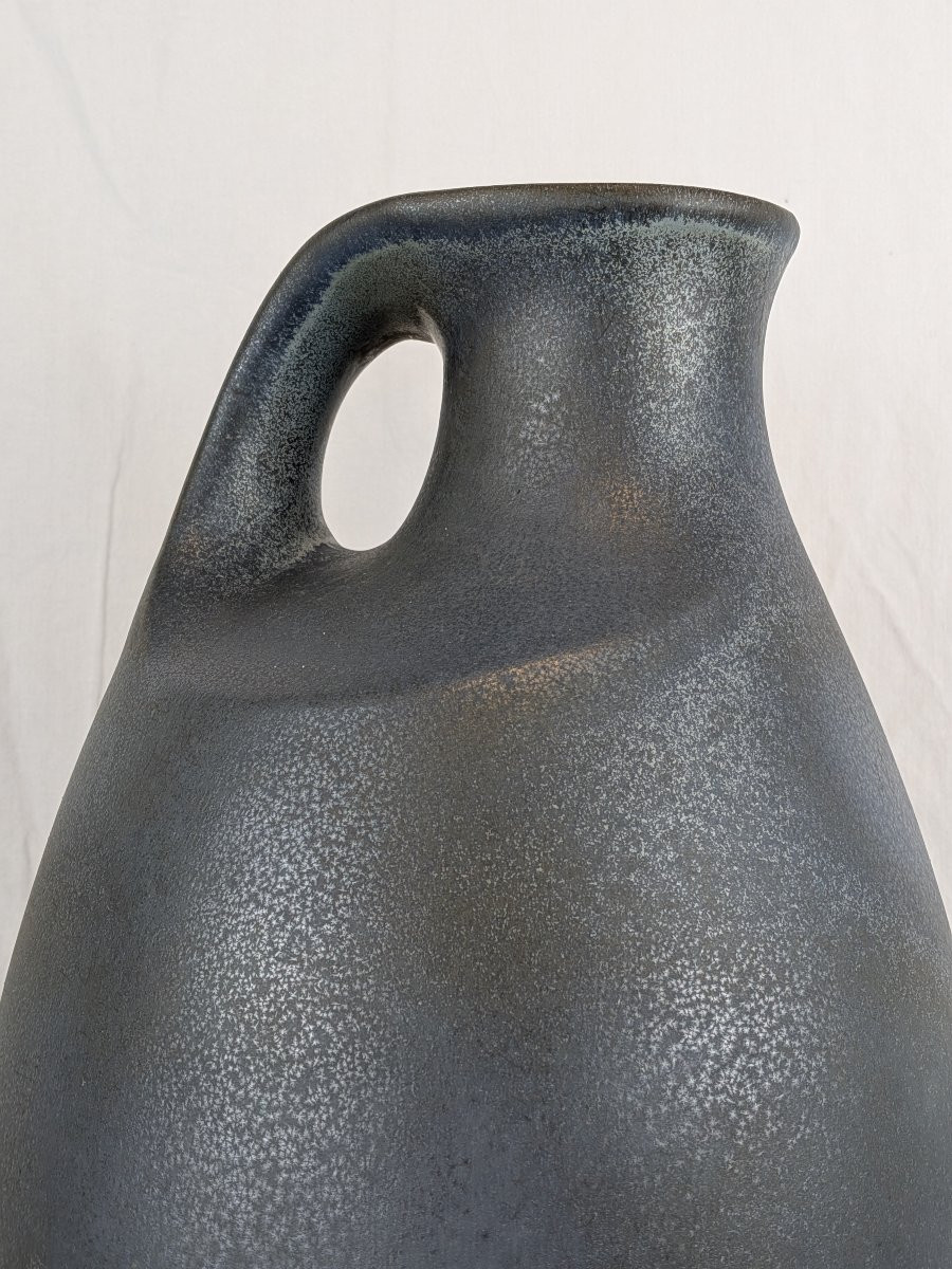 Blue Ceramic Vase, Minimalist German Design, 1960s-photo-7