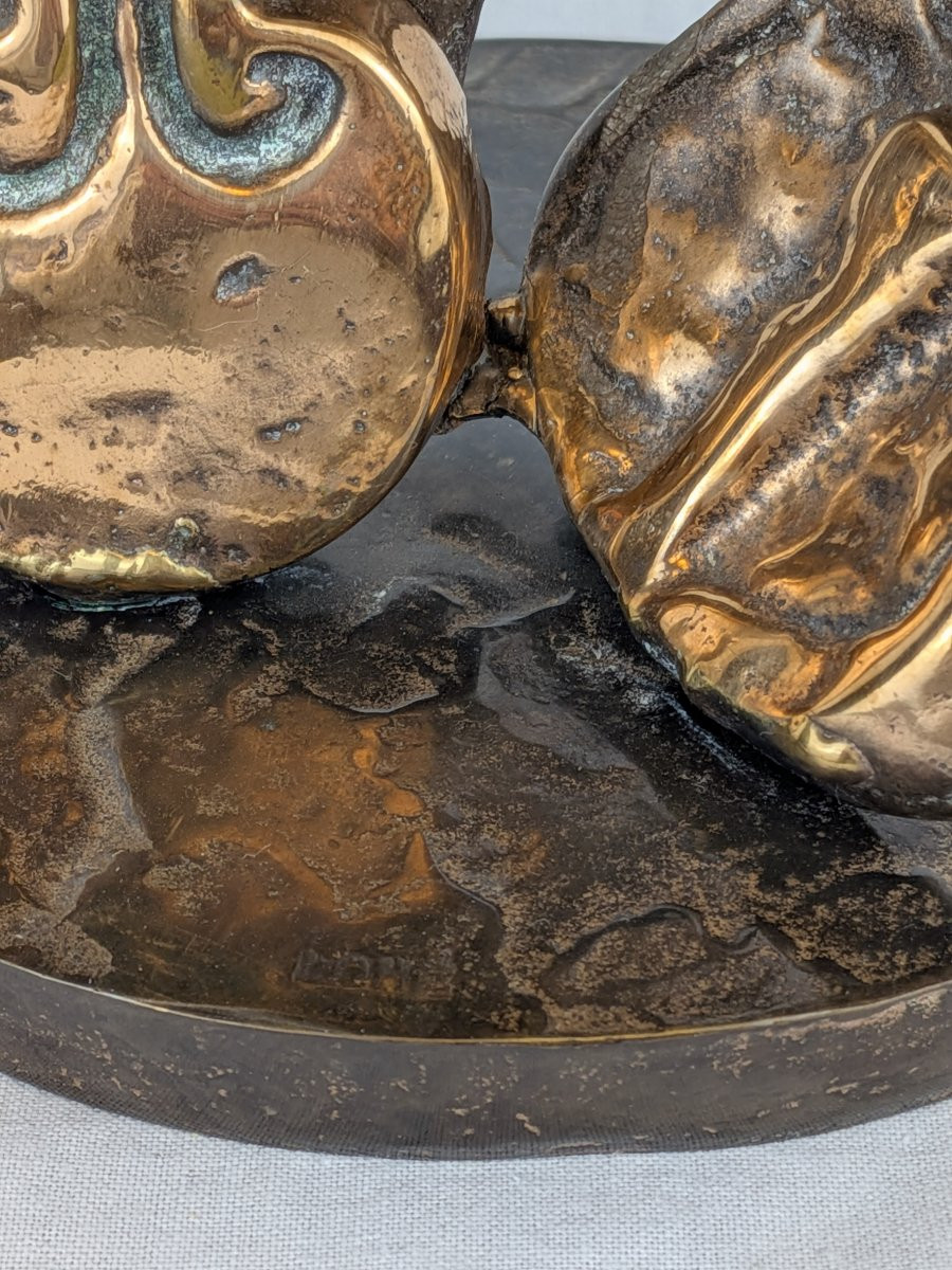 Sculpture en bronze "Les Grands Violons" de Yves Lohé avec certificat-photo-4