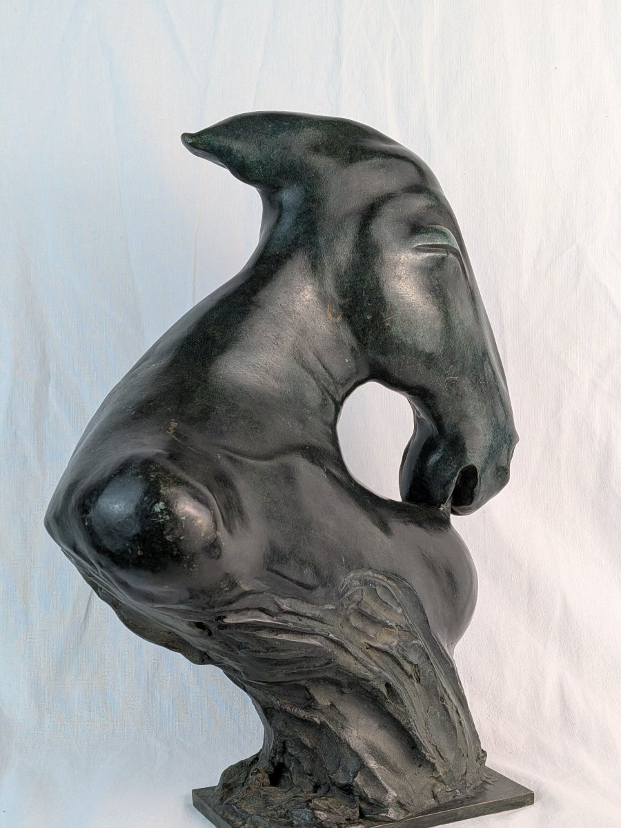 Sculpture Of A Horse's Head, Illegible Signature, Inspired By Dali-photo-3