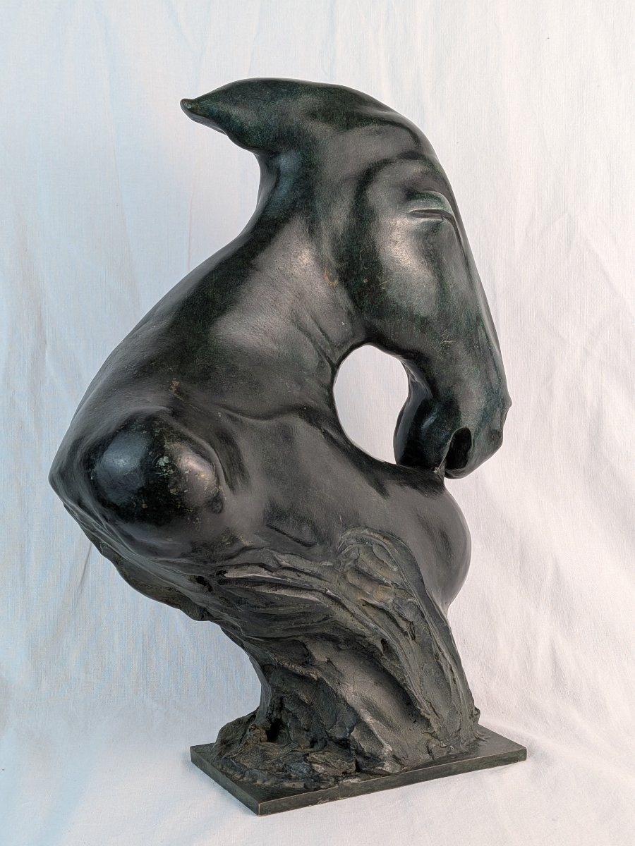 Sculpture Of A Horse's Head, Illegible Signature, Inspired By Dali-photo-3