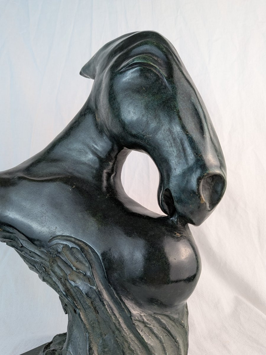 Sculpture Of A Horse's Head, Illegible Signature, Inspired By Dali-photo-6