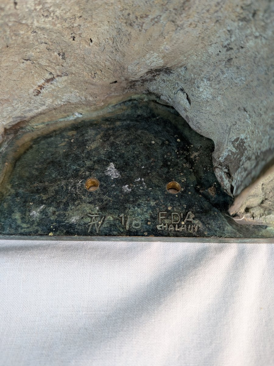 Sculpture Of A Horse's Head, Illegible Signature, Inspired By Dali-photo-7