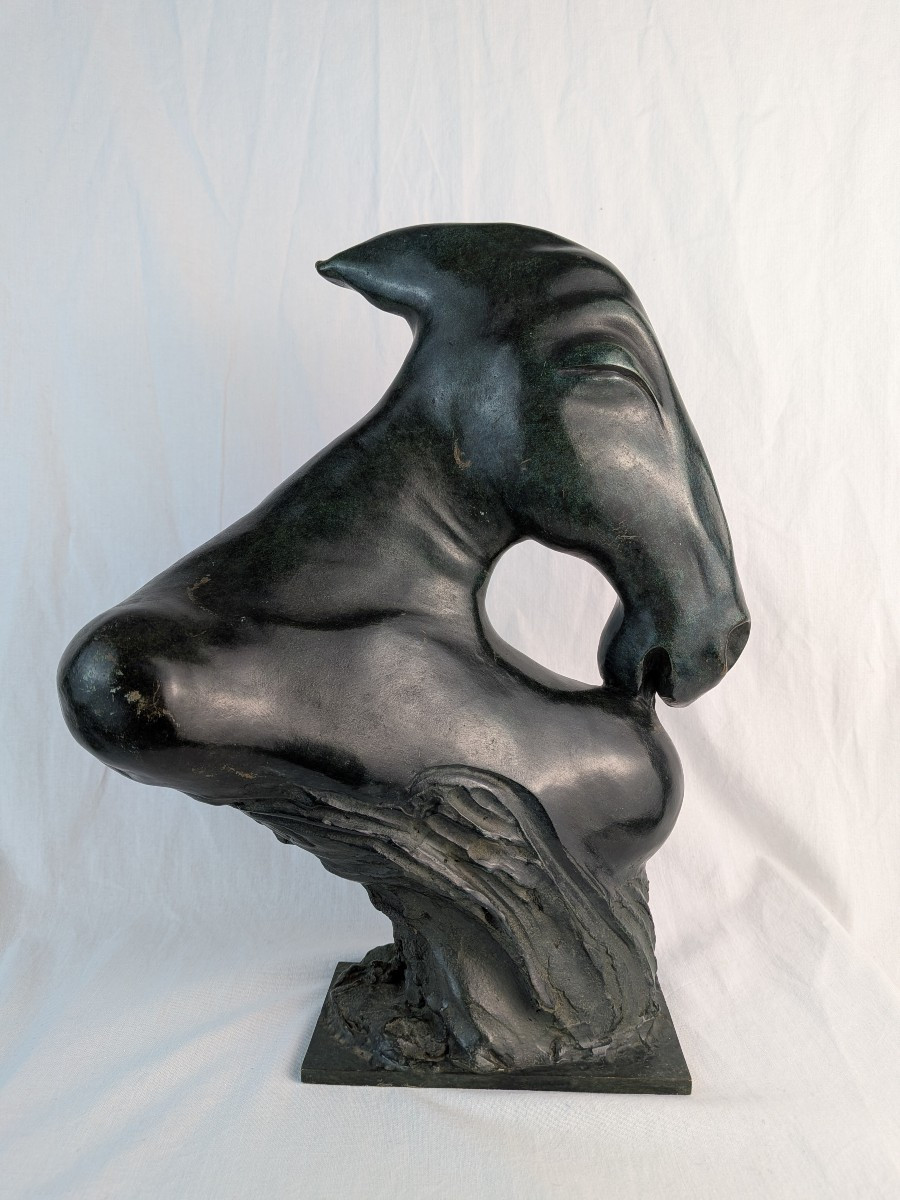 Sculpture Of A Horse's Head, Illegible Signature, Inspired By Dali