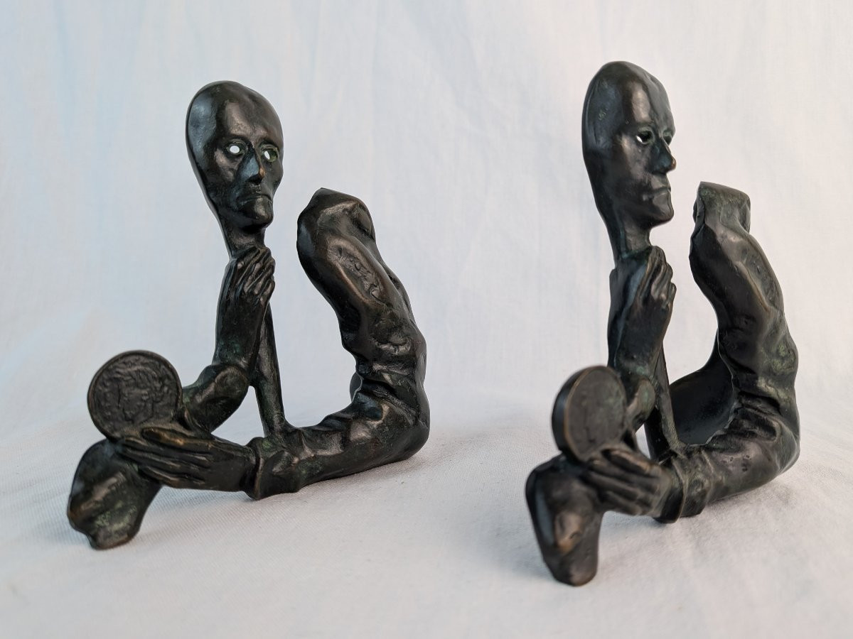 Sculpture Duo "the Illusion Of Being" Jacqueline Jorge Brito Monnaie De Paris -photo-5