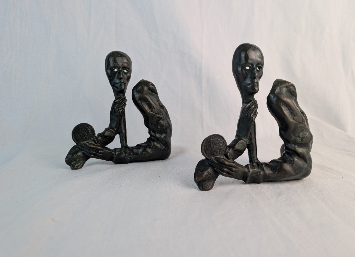 Sculpture Duo "the Illusion Of Being" Jacqueline Jorge Brito Monnaie De Paris 