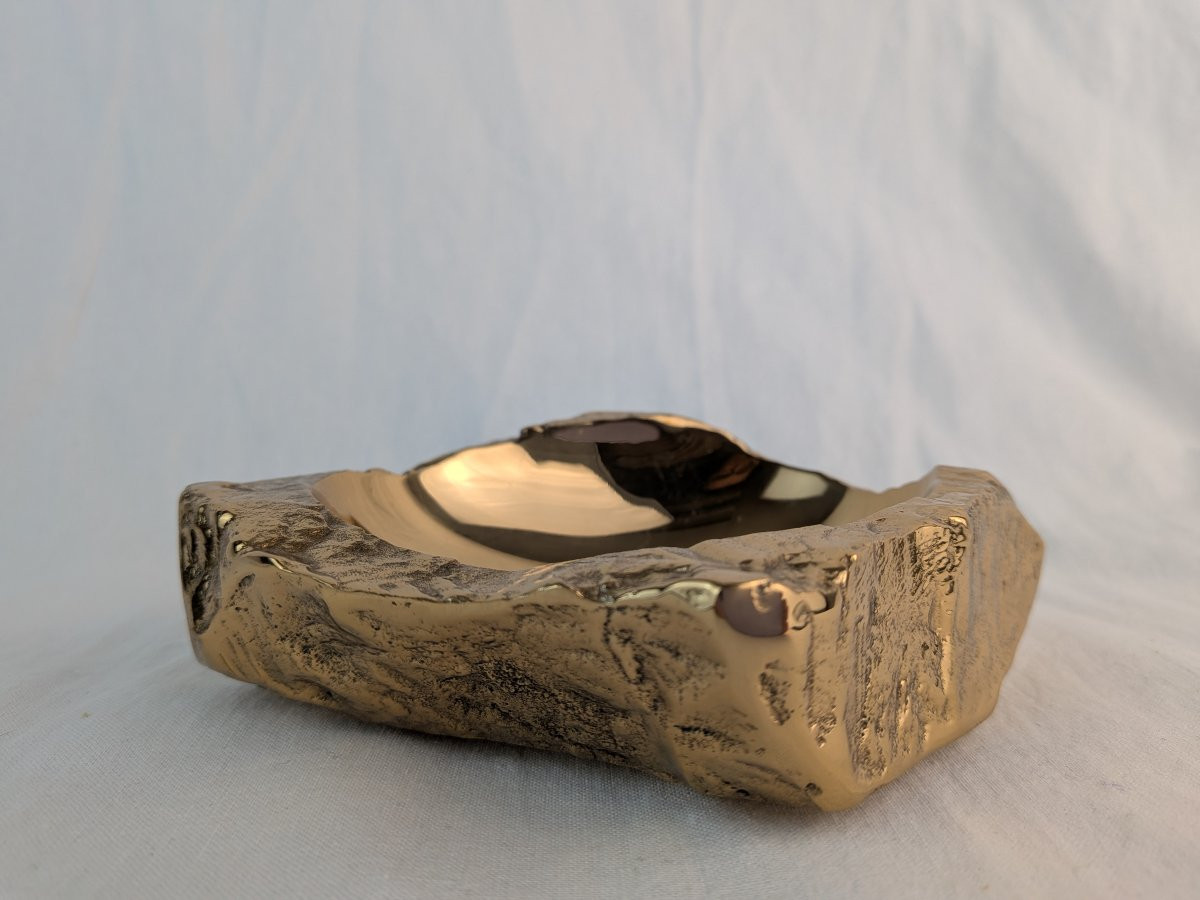 Monique Gerber Roc Model Gilt Bronze Trinket Tray -photo-2