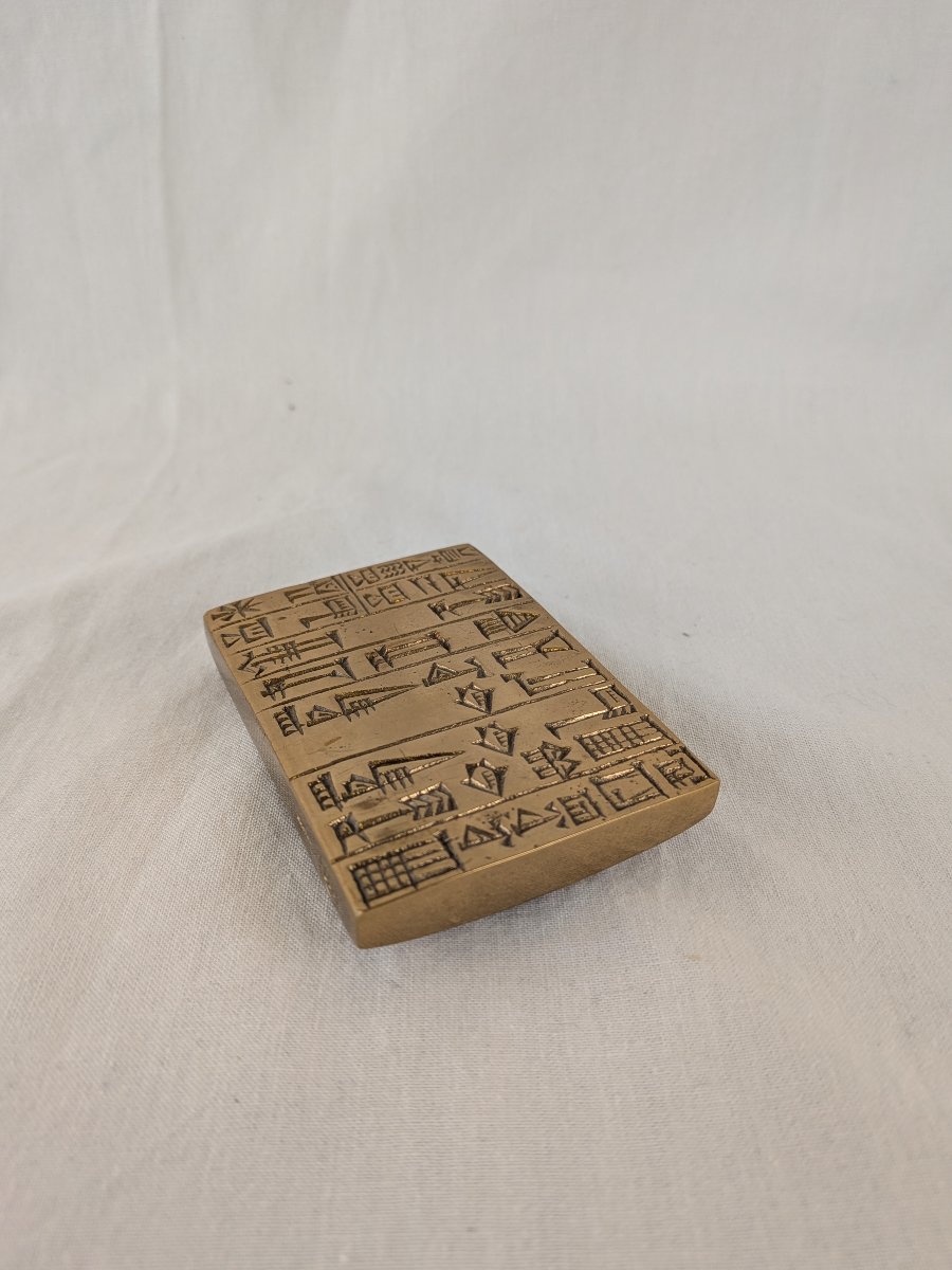 Bronze Paperweight, Foundation Tablet Of The Temple Of The Goddess Nanshé