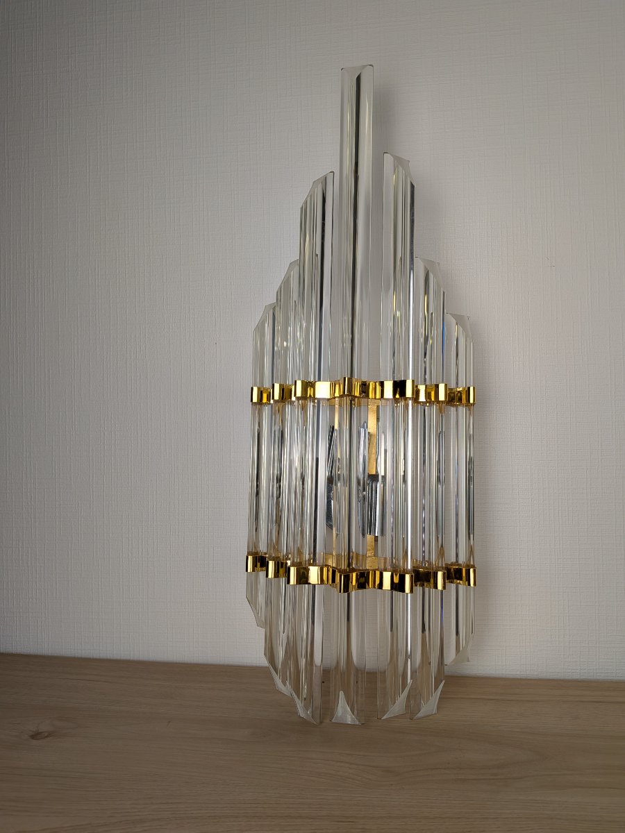 Applique en verre Murano Venini Triedi Italie 70's-photo-2