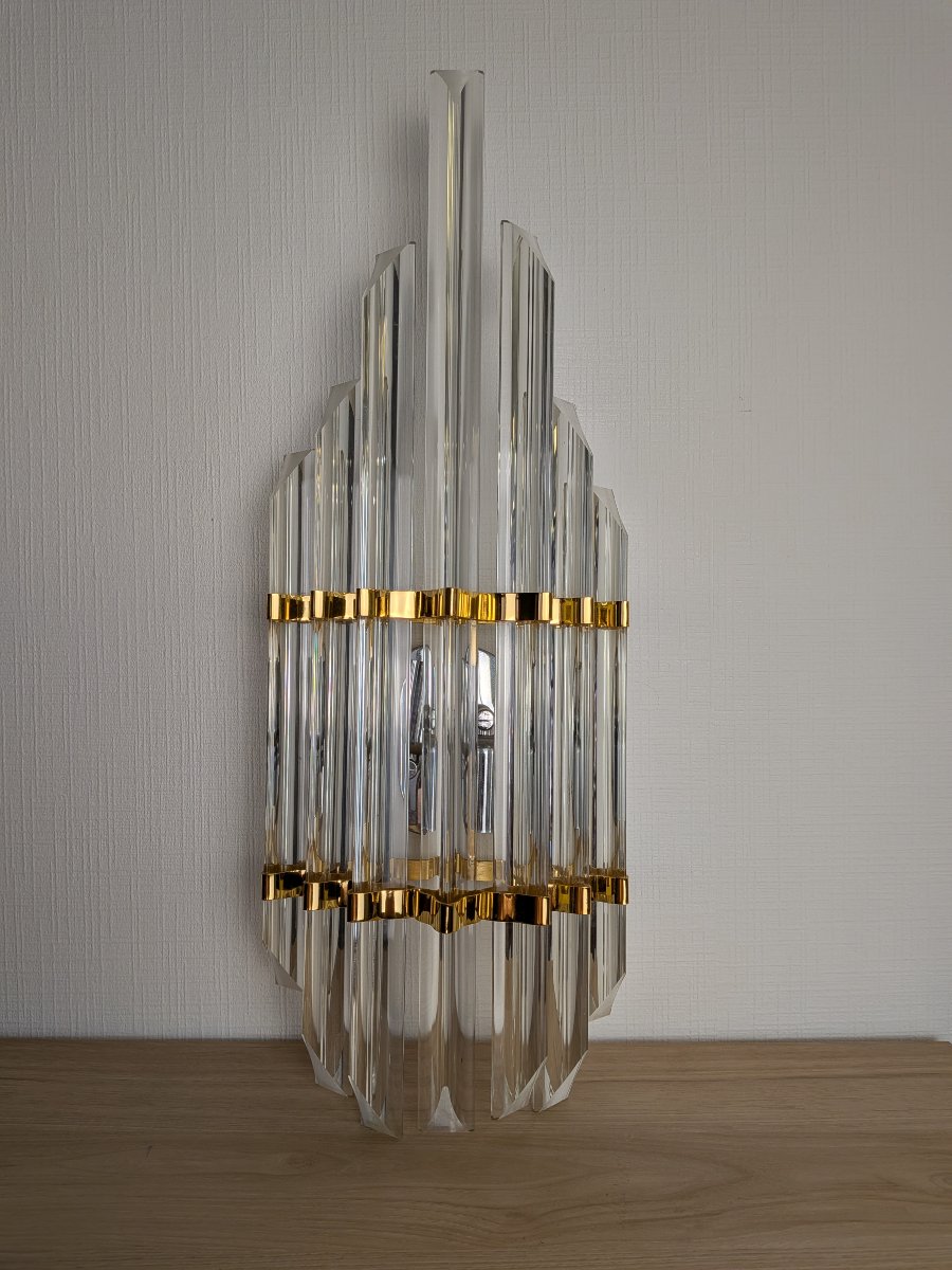 Applique en verre Murano Venini Triedi Italie 70's