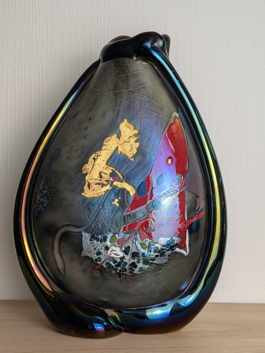 Ribbon-base Vase Signed By Robert Pierini -photo-2