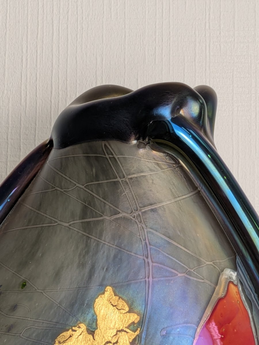 Ribbon-base Vase Signed By Robert Pierini -photo-3