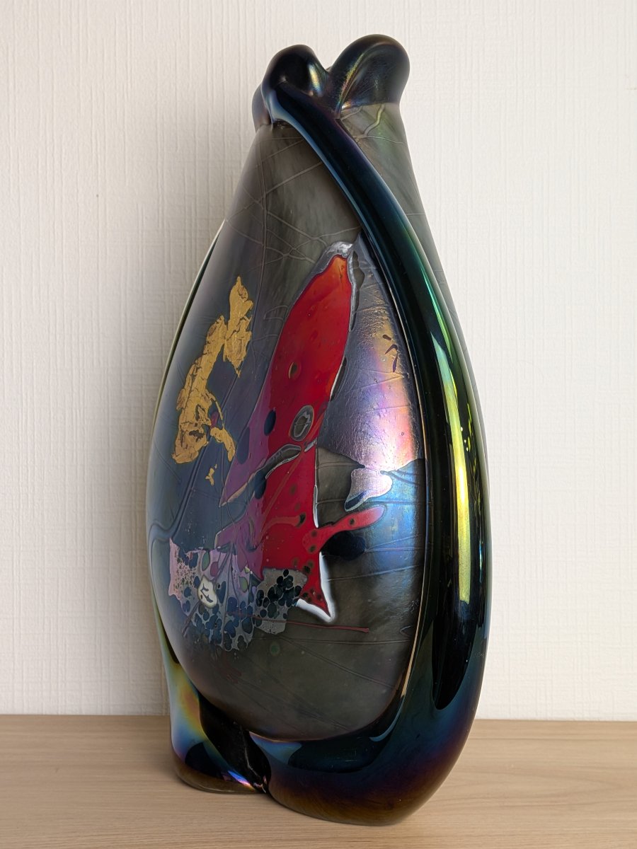 Ribbon-base Vase Signed By Robert Pierini -photo-4