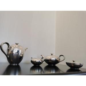 Service à Thé Et Café Céramique Et Argent  Heinrich Maison De Porcelaine Allemande 