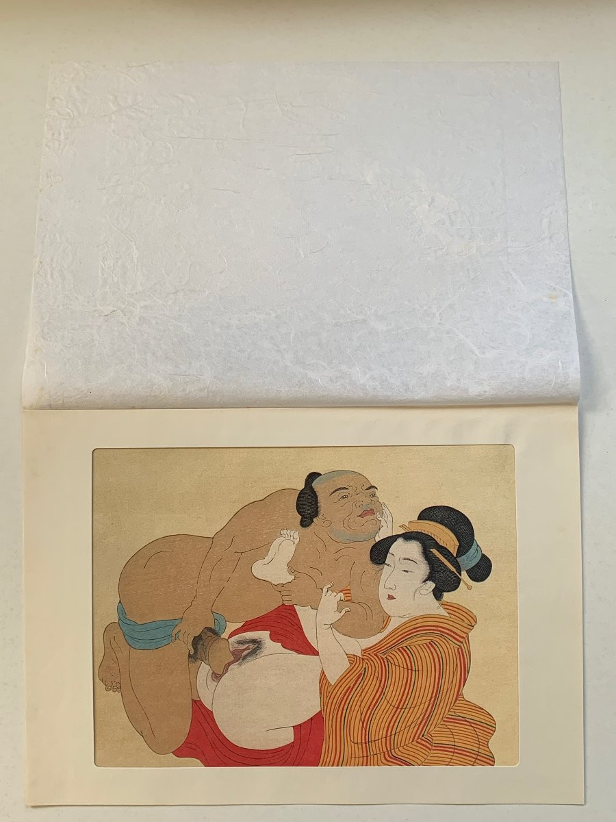 10 Japanese Erotic Prints, Shunga, After Fukujusô (adonis Ramosa) By Katsushika Hokusai-photo-4