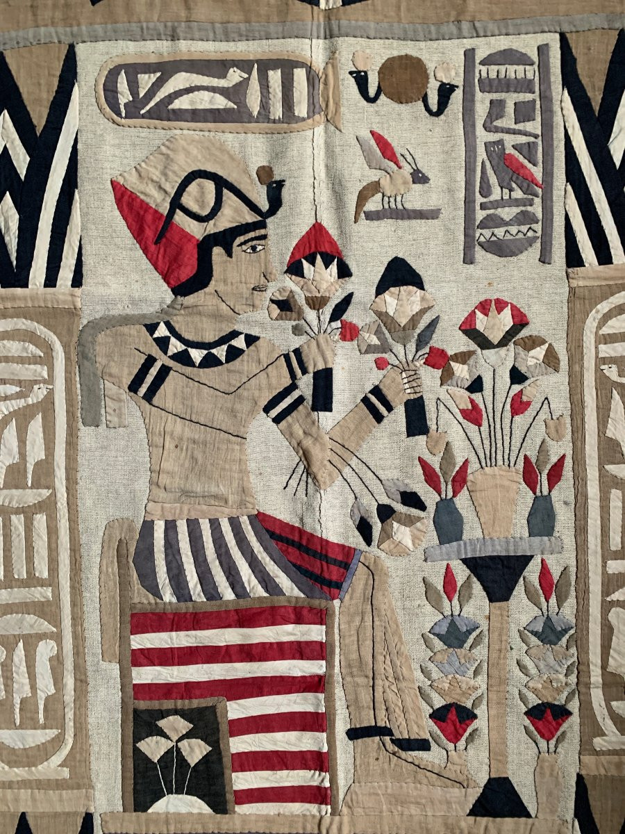 Wall Tapestry, In Great Condition, Made In Egypt, Early 1900s.-photo-2